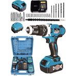 Graizer Alman Mavi 58 V 5 Ah 13 Mm Metal Mandren Darbeli Çift Akülü Vidalama Matkap + 27 Parça Pro Set