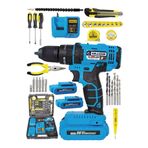 Graizer Alman Technology 56 V 5 Ah Darbeli Çift Akülü Şarjlı Vidalama Matkap 32 Parça Hobi Set