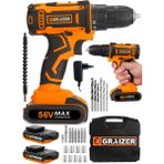 Graizer Cooper 56 V 5 Ah Darbeli SJS Çift Metal Şanzuman Şarjlı Çift Akülü Vidalama Matkap