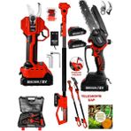 Graizer K 21 Vf Platinum 2 Akülü Kömürsüz Şarjlı Ağaç Dal Kesme Budama Makası Testere 2.5 Metre Teleskop