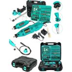 Graizer M-21 Alman 400 Watt 352 Parça 60.000 Rpm 6 Kademe Devir Ayarlı Hobi Gravür Seti Mavi Mini Taşlama Makinesi