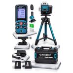 Graizer M16 Köşe Yeşil Çizgi Lazer Terazi 360° Miknatisli Otomatik Hizalama Metre Çantali Lazer Metre