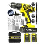 Graizer V-Tec 58 V 5 Ah Çelik Motor - Şanzuman Darbeli Çift Akülü Vidalama Matkap