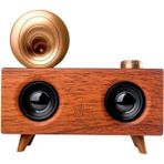 Gramafon Nostaljik Radyo USB Aux Yüksek Ses Kalitesi Full HD LED Işık Kaynağı ile Taşınabilir - Ahşap