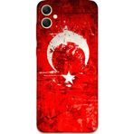 Gramaphone Galaxy A04E Uyumlu Türk Bayrağı Desenli Telefon Kılıfı + Ekran Koruyucu - 5847