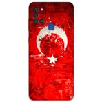 Gramaphone Galaxy A21S Uyumlu Türk Bayrağı Desenli Telefon Kılıfı + Ekran Koruyucu - 5847