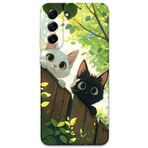 Gramaphone Galaxy S21 FE ile Uyumlu Kedi Desenli Telefon Kılıfı + Ekran Koruyucu - 5785