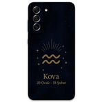 Gramaphone Galaxy S21 FE ile Uyumlu Kova Burcu Desenli Telefon Kılıfı + Ekran Koruyucu - 5778
