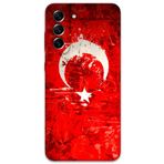 Gramaphone Galaxy S21 FE ile Uyumlu Türk Bayrağı Desenli Telefon Kılıfı + Ekran Koruyucu - 5847