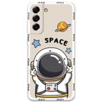 Gramaphone Galaxy S21 Fe Uyumlu Astronot Desenli Telefon Kılıfı + Ekran Koruyucu - 5865