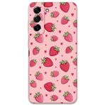 Gramaphone Galaxy S21 Fe Uyumlu Çilek Desenli Telefon Kılıfı + Ekran Koruyucu - 5804