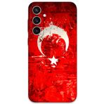 Gramaphone Galaxy S24 FE ile Uyumlu Türk Bayrağı Desenli Telefon Kılıfı + Ekran Koruyucu - 5847