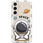Gramaphone Galaxy S24 Plus ile Uyumlu Astronot Desenli Telefon Kılıfı + Ekran Koruyucu - 5865