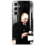 Gramaphone Galaxy S24 Plus ile Uyumlu Atatürk Desenli Telefon Kılıfı + Ekran Koruyucu - 5850