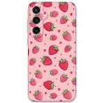 Gramaphone Galaxy S24 Plus ile Uyumlu Çilek Desenli Telefon Kılıfı + Ekran Koruyucu - 5804