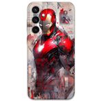 Gramaphone Galaxy S24 Plus ile Uyumlu İronman Desenli Telefon Kılıfı + Ekran Koruyucu - 5828