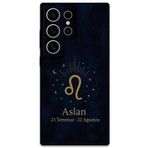 Gramaphone Galaxy S24 Ultra ile Uyumlu Aslan Burcu Desenli Telefon Kılıfı + Ekran Koruyucu - 5772