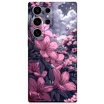 Gramaphone Galaxy S24 Ultra ile Uyumlu Çiçek Desenli Telefon Kılıfı + Ekran Koruyucu - 5796