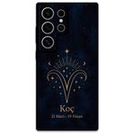 Gramaphone Galaxy S24 Ultra ile Uyumlu Koç Burcu Desenli Telefon Kılıfı + Ekran Koruyucu - 5768