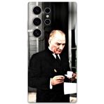 Gramaphone Galaxy S24 Ultra Uyumlu Atatürk Desenli Telefon Kılıfı + Ekran Koruyucu - 5850