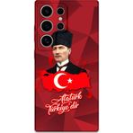 Gramaphone Galaxy S24 Ultra Uyumlu Atatürk Desenli Telefon Kılıfı + Ekran Koruyucu - 5851