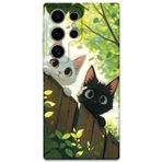 Gramaphone Galaxy S24 Ultra Uyumlu Kedi Desenli Telefon Kılıfı + Ekran Koruyucu - 5785