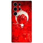 Gramaphone Galaxy S24 Ultra Uyumlu Türk Bayrağı Desenli Telefon Kılıfı + Ekran Koruyucu - 5847