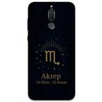 Gramaphone Huawei Mate 10 Lite ile Uyumlu Akrep Burcu Desenli Telefon Kılıfı + Ekran Koruyucu - 5775