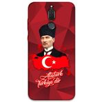 Gramaphone Huawei Mate 10 Lite ile Uyumlu Atatürk Desenli Telefon Kılıfı + Ekran Koruyucu - 5851
