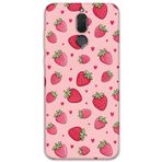 Gramaphone Huawei Mate 10 Lite ile Uyumlu Çilek Desenli Telefon Kılıfı + Ekran Koruyucu - 5804