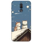 Gramaphone Huawei Mate 10 Lite ile Uyumlu Kedi Desenli Telefon Kılıfı + Ekran Koruyucu - 5780