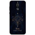 Gramaphone Huawei Mate 10 Lite ile Uyumlu Koç Burcu Desenli Telefon Kılıfı + Ekran Koruyucu - 5768