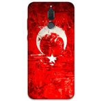 Gramaphone Huawei Mate 10 Lite ile Uyumlu Türk Bayrağı Desenli Telefon Kılıfı + Ekran Koruyucu - 5847