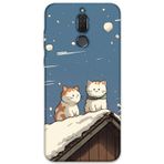 Gramaphone Huawei Mate 10 Lite Uyumlu Kedi Desenli Telefon Kılıfı + Ekran Koruyucu - 5780
