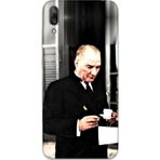 Gramaphone Huawei Y7 Prime 2019 Uyumlu Atatürk Desenli Telefon Kılıfı + Ekran Koruyucu - 5850