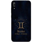 Gramaphone Huawei Y7 Prime 2019 Uyumlu İkizler Burcu Desenli Telefon Kılıfı + Ekran Koruyucu - 5770