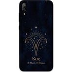 Gramaphone Huawei Y7 Prime 2019 Uyumlu Koç Burcu Desenli Telefon Kılıfı + Ekran Koruyucu - 5768