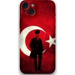 Gramaphone İphone 15 Plus Uyumlu Atatürk Desenli Telefon Kılıfı + Ekran Koruyucu - 5849