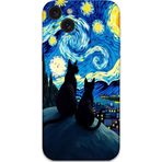 Gramaphone İphone 15 Plus Uyumlu Kedi Desenli Telefon Kılıfı + Ekran Koruyucu - 5782