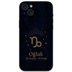 Gramaphone İphone 15 Plus Uyumlu Oğlak Burcu Desenli Telefon Kılıfı + Ekran Koruyucu - 5777