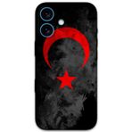 Gramaphone İphone 16 Uyumlu Türk Bayrağı Desenli Telefon Kılıfı + Ekran Koruyucu - 5852