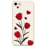 Gramaphone iPhone SE 2020 ile Uyumlu Çiçek Desenli Telefon Kılıfı + Ekran Koruyucu - 5789
