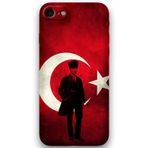 Gramaphone İphone Se 2020 Uyumlu Atatürk Desenli Telefon Kılıfı + Ekran Koruyucu - 5849