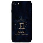 Gramaphone iPhone SE 2022 ile Uyumlu İkizler Burcu Desenli Telefon Kılıfı + Ekran Koruyucu - 5770