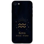 Gramaphone iPhone SE 2022 ile Uyumlu Kova Burcu Desenli Telefon Kılıfı + Ekran Koruyucu - 5778