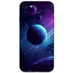Gramaphone iPhone SE 2022 ile Uyumlu Uzay Desenli Telefon Kılıfı + Ekran Koruyucu - 5866