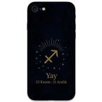 Gramaphone iPhone SE 2022 ile Uyumlu Yay Burcu Desenli Telefon Kılıfı + Ekran Koruyucu - 5776