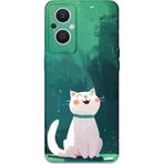 Gramaphone Oppo Reno 7 Lite Uyumlu Kedi Desenli Telefon Kılıfı + Ekran Koruyucu - 5781
