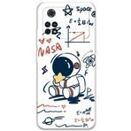 Gramaphone Poco M4 Pro 4G ile Uyumlu Astronot Desenli Telefon Kılıfı + Ekran Koruyucu - 5858