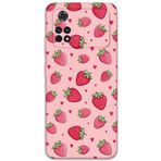Gramaphone Poco M4 Pro 4G ile Uyumlu Çilek Desenli Telefon Kılıfı + Ekran Koruyucu - 5804